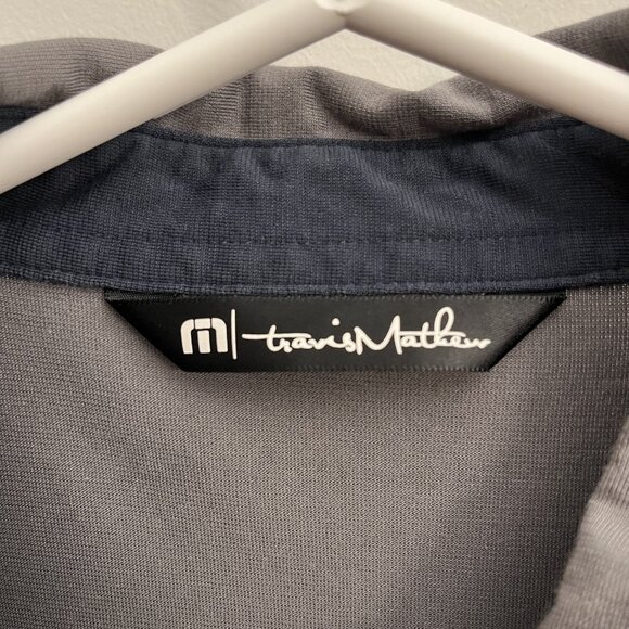 Travis Mathew Men’s Blue and Grey Golf Shirt - Picture 3 of 3